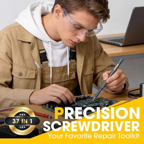 37-in-1 Precision Screwdriver Set, Mini Repair Tool Kit with Magnetized Tip & Magnetic Mat for iPhone, MacBook, Laptop, PS5, Xbox, Switch, Glasses, Watch & Small Electronics, Giftable Gadget in Saudi Arabia