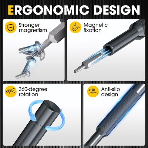 37-in-1 Precision Screwdriver Set, Mini Repair Tool Kit with Magnetized Tip & Magnetic Mat for iPhone, MacBook, Laptop, PS5, Xbox, Switch, Glasses, Watch & Small Electronics, Giftable Gadget in Saudi Arabia