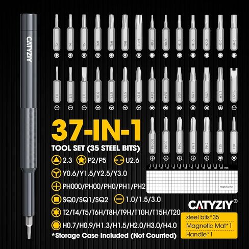 37-in-1 Precision Screwdriver Set, Mini Repair Tool Kit with Magnetized Tip & Magnetic Mat for iPhone, MacBook, Laptop, PS5, Xbox, Switch, Glasses, Watch & Small Electronics, Giftable Gadget in Saudi Arabia