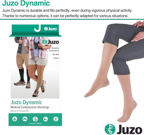 Juzo Dynamic 20-30 mmHg Compression Stockings, Knee High, 3.5 CM Silicone Band, Closed Toe | Compression Socks for Moderate Varicosities & Edema, Post-Op & Sclerotherapy in Kuwait