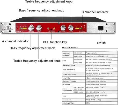 معالج صوت احترافي، معالج صوتي تلقائي مع مثير الصوت، تردد ثلاثي/جهير، قناة مزدوجة لضبط مستوى الصوت، للكاريوكي المنزلي، أداء المسرح in Kuwait