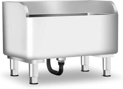 Commercial Mop Sink 304 Stainless Steel Floor Sink with Deep Basin, Anti-Splash Design & Quick Drainage Heavy-Duty Mop Service Basin for Kitchen, Laundry, Garage, Restaurant (23.6''×16.1''×21.6'') in Saudi Arabia