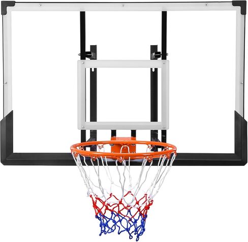 47-Inch Wall Mounted Basketball Hoop, Reinforced Shatter-Proof Backboard Basketball Goal Combo Kit, Wall Mounted Indoor Outdoor Basketball Hoop for Garage Fitness Center Barn Gym in Kuwait