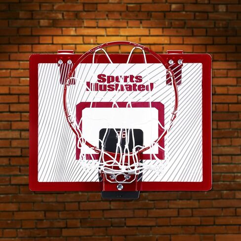 Sports Illustrated - طوق كرة السلة مقاس XL، ارتفاع قابل للتعديل وعداد نتائج تلقائي، مجموعة كاملة مع كرة ومضخة للعب الداخلي والخارجي in Kuwait