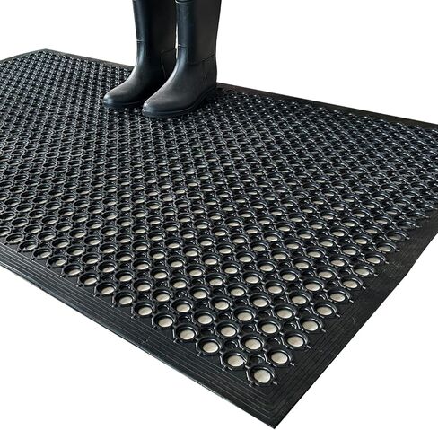 Uniboho Outdoor Rubber Floor Mats Anti Slip Restaurant Commercial Kitchen Mat Rubber Drainage Mat 60 x 35 Heavy Duty Door Mat for Garage Garden Indoor Outside Industral Pool Entrance Bar Wet Area in Saudi Arabia