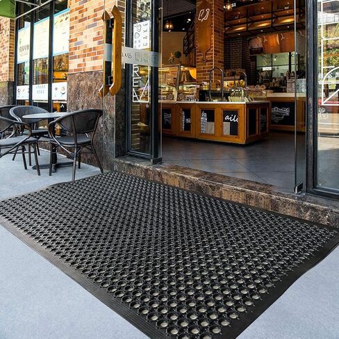 Uniboho Outdoor Rubber Floor Mats Anti Slip Restaurant Commercial Kitchen Mat Rubber Drainage Mat 60 x 35 Heavy Duty Door Mat for Garage Garden Indoor Outside Industral Pool Entrance Bar Wet Area in Saudi Arabia