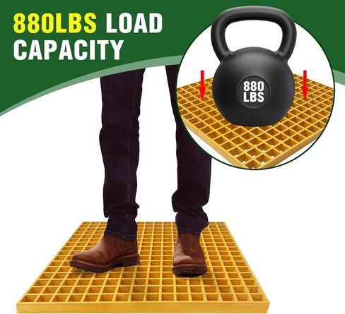 Fiberglass Molded Grating - 1.5''x1.5''x1.5'' Fiberglass Bar Grille Plate, Heavy Duty FRP Industrial Square Grate Panel for Car Wash, Decks, Stairs, and Garage (1.64'x1.64') in Kuwait