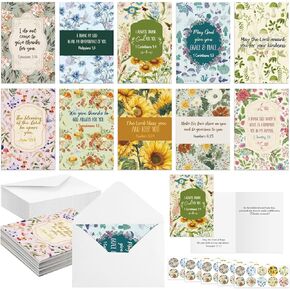 50 Pack Religious Christian Thank You Cards Bulk with Scripture and Envelopes Bible Verse Greeting Cards of Encouragement Inspirational Baptism Note Cards, 4 x 6 Inch(Watercolor Flower) in Kuwait
