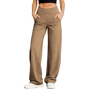 سراويل يوجا واسعة الساق للنساء عالية الخصر وخفيفة الوزن ومريحة، سراويل ضيقة ناعمة مناسبة للتمرين في صالة الألعاب الرياضية in Kuwait