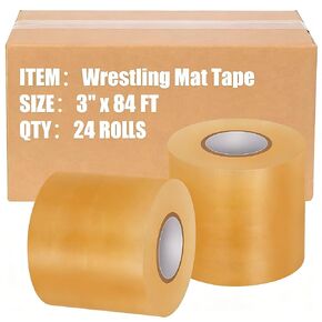 24 لفة 3 بوصة أو 4 بوصة × 84 بوصة شريط حصيرة المصارعة شريط أرضي للجمباز سجادة تمارين المصارعة شريط غطاء التماس عالي التحمل سجادة جيو جيتسو (أ، 3 بوصات) in Kuwait