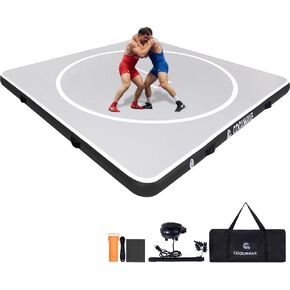 بساط المصارعة القابل للنفخ من كول ويف وسجادات جيو جيتسو للجيم المنزلي أو التدريب في الهواء الطلق، رائع لـ BBJ، MMA، الفنون القتالية، التصارع، الجودو، الملاكمة، اليوجا والمزيد مع هبوط ناعم وارتداد جيد in Kuwait