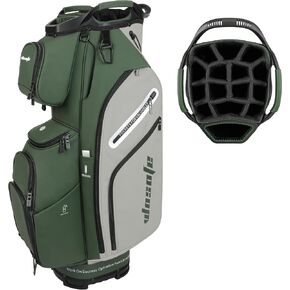 PU Leather Lightweight Men Women Blue White Black Green Golf Bag,Multiple 10 Pockets 14-Way Dividers Cooler Pouch Golf Cart Bag in Kuwait