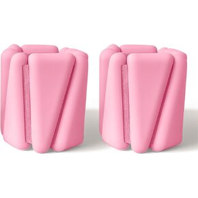 Solaea Adjustable Ankle & Wrist Weights (4lb Pair, 2lb Each) – Soft Silicone Weighted Bands for Pilates, Walking, Yoga & Strength Training – Pink in Saudi Arabia