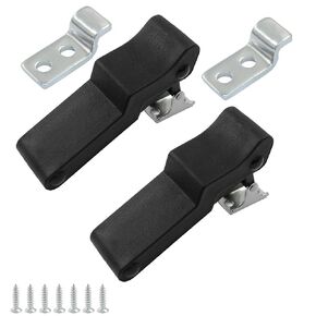 2 Pack Flexible Rubber Draw Latch, Stainless Steel Keeper Heavy Duty Storage Latch for Cooler, Boat & Tool Box - Black in Kuwait