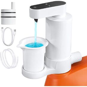 موزع منظفات الغسيل الكهربائي، موزع غسيل أوتوماتيكي للمنظفات السائلة، مع محول زجاجة، تدفق شحن USB 8 مل/ثانية، مضخة صابون غسيل ذكية 5 أوضاع لتنظيم غرفة الغسيل، أبيض in Kuwait