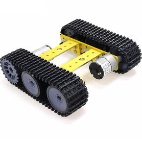 MiniTP100 Robot Tank Car Chassis Starter Kits for Arduino RaspberryPie MicroBit DIY STEAM Education Science Teaching Experiment, Premium Smart Metal Tracked Robotic Chassis Control Platform (Gold) in Kuwait