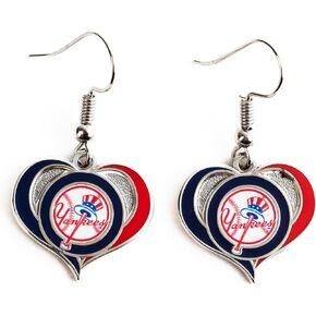 Yankees Swirl Heart-Shaped Earrings in Kuwait