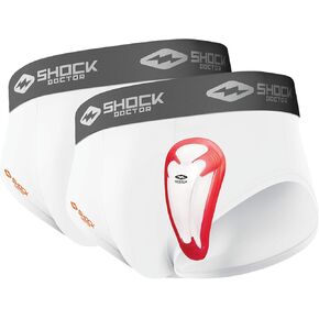 Shock Doctor Core 2-Pack Briefs with BioFlex Cup Protective Underwear for All Sports Athletes Support Youth in Saudi Arabia
