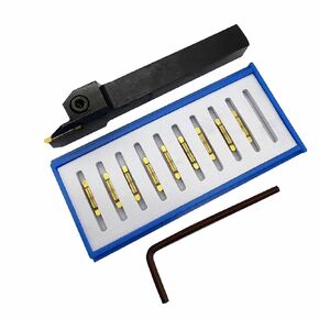 1pcs MGEHR1616-4+MRGN400 Lathe Grooving Tool Holder Grooving Cut-Off Tool Holder MGEHR1212-2 with 10pcs MRGN200-U Indexable Carbide Grooving Inserts Round Head (MGEHR1616-4+MRGN400) in Saudi Arabia