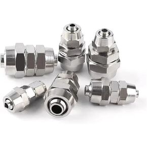 وصلة لولبية سريعة من النحاس والنيكل PU مستقيم PG بقطر متغير أنبوب غاز مباشر قفل نوع الجوز 6-4 8-6 10-6 12-16 مم 10 قطع (KPU-6mm) in Kuwait