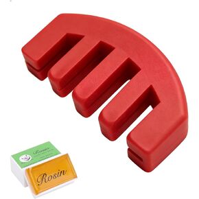 Rubber Violin Mute Full Size, Practice Silencer with Noise Reduction, Easy On/Off no Tool Installation for Practice,Includes Gift Rosin (4/4 Black) in Kuwait