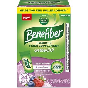Benefiber GLP-1 Friendly Fiber Supplement, Berry Fusion, On the Go Stick Packs, 24 Count in Kuwait