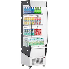 Premium Commercial Display Refrigerator 7.77 Cu. ft. Upright Beverage Cooler with Bright LED Lights & Adjustable Storage Shelves Sleek Black Glass Door Merchandise Cooler for Professional Retail Bever in Kuwait