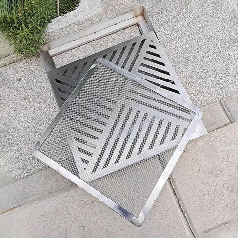 Garden Drainage Sturdy Drainage Grate with Screen Mesh to Block Debris, Metal Outdoor Trench Drain Cover(45cmx45cm(17 3/4" x17 3/4")) in Saudi Arabia