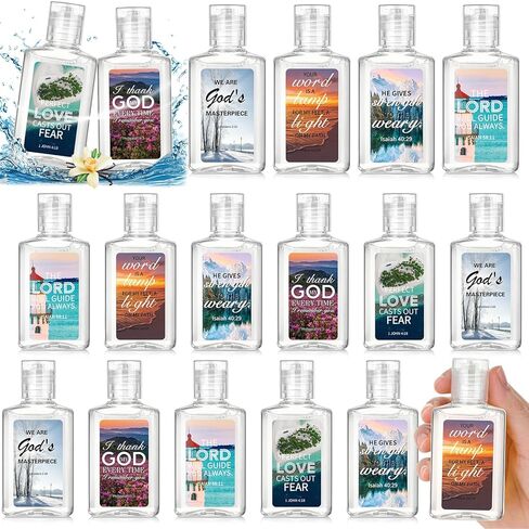 Capoda 30 Pack Christian Mini Foaming Hand Soap Bulk Small Scented Inspirational Hand Sanitizer Fresh Flavor 1fl oz Travel Size Religious Bible Verse Church Prayer Gift Party Favors in Kuwait