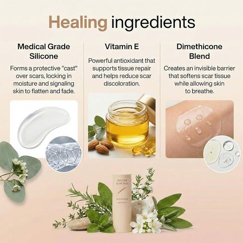 Scar Stick, with Vitamin E & Centella Asiatica Extract, Silicone Stick for Surgical Scars, Old Marks & New Scars, Helps Smooth and Protect Skin (1pcs) in Saudi Arabia