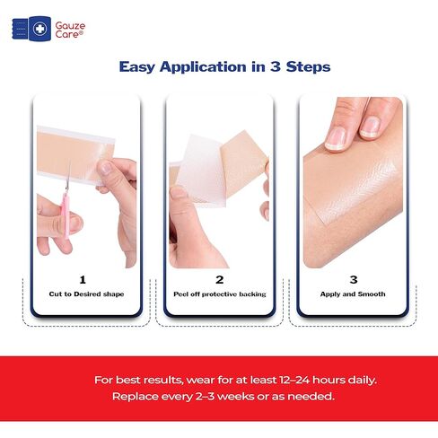 GauzeCare Silicone Scar Tape – 1.6"x120" Roll – Medical-Grade, Reusable, Professional Silicone Scar Tape for surgical scars, C-Section, Burns, Keloid, and Acne Scars in Kuwait