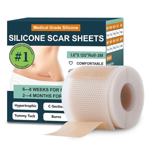 Silicone Scar Sheets, Silicone Scar Tape, Silicone Sheets For Scars, Scar Tape For Surgical Scars, Scar Removal For Surgical(1.6"x 60" Roll-1.5M) in Kuwait