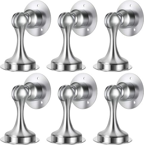 Door Stoppers, Magnetic Door Stop, Stainless Steel, 2 Pack Magnetic Door Catch, Double-Sided Adhesive Tape, No Drilling, Screws for Stronger Mount, Hold Your Door Open, for Wide Doors in Kuwait