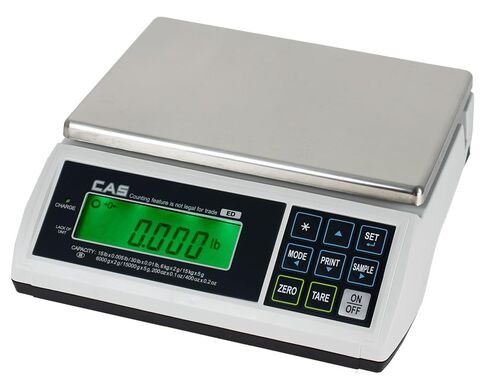 CAS ED-30 Multifunctional Electronic Counting Scale - 30lb Capacity NTEP Certified Scale for Legal Trade - Features Dual Range Tech, LCD Display, 9 Function Keys w/Rechargeable Battery & Two Platters in Kuwait