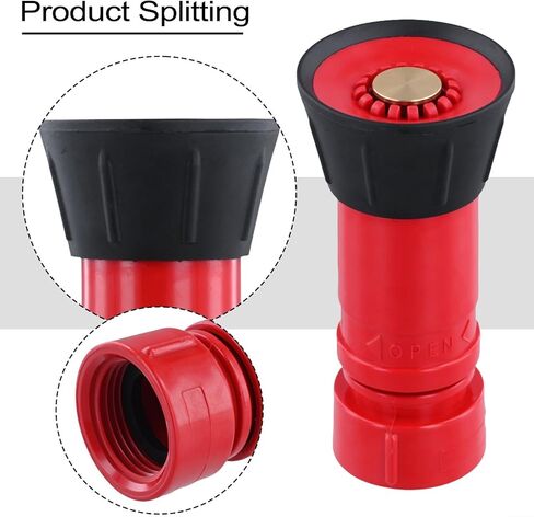 1 Inch High Pressure Fire Hose Nozzle with Thermoplastic Construction for Sprinkler and Irrigation, Red in Kuwait