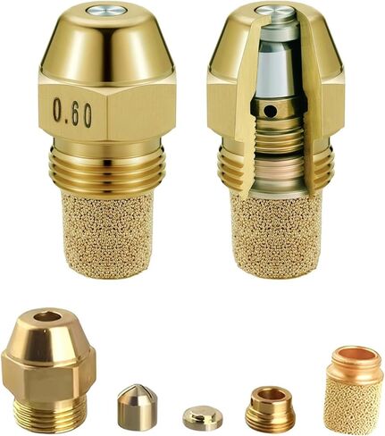 Replacement Brass Oil Burner Nozzle, 60°Degree Oil Burner Nozzle,Fuel Nozzles Heating Furnace&Boiler Systems(1.0 Diameter-60°,3pcs) in Saudi Arabia