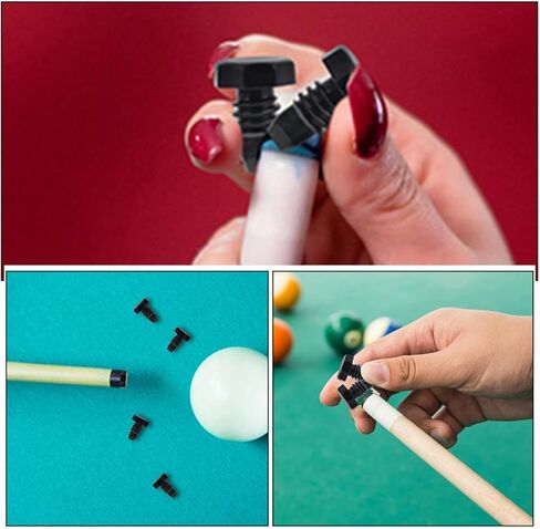 Zerodeko 10pcs Black Plastic Billiard Cue Bottom Protectors Snooker Pool Cue Accessories Cylindrical Pool End Plugs for Stick Protection in Billiard Games in Saudi Arabia