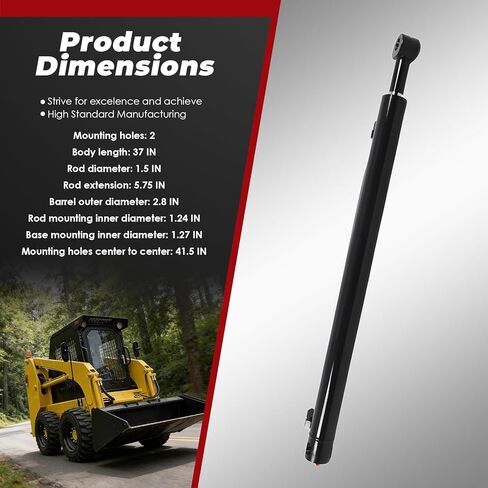 6812504 Lift Arm Hydraulic Cylinder Compatible with Skid Steer Loaders 753 763 Mustrod 1003522009, 6589259 in Saudi Arabia