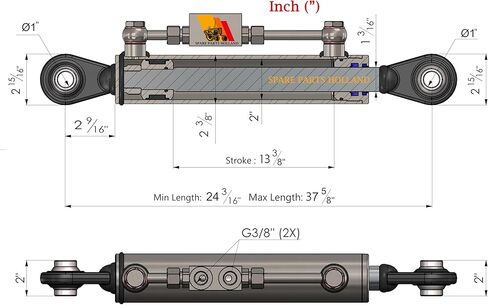 هيدروليك توب لينك كات. 2-2 | 24 3/16 بوصة - 37 5/8 بوصة | مع قفل + 2 خرطوم مياه in Kuwait