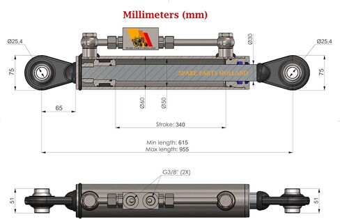 هيدروليك توب لينك كات. 2-2 | 24 3/16 بوصة - 37 5/8 بوصة | مع قفل + 2 خرطوم مياه in Kuwait