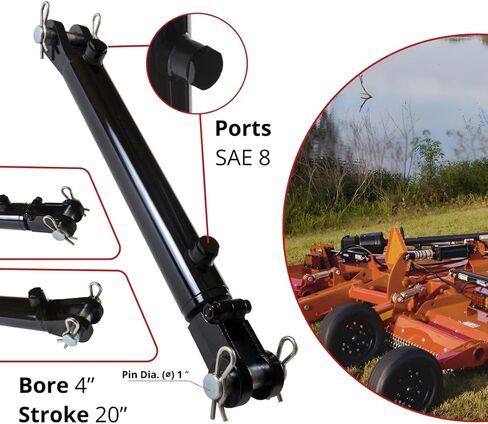 Magister Hydraulic Cylinder 2" Bore x 8" ASAE Stroke, Welded Hydraulic Ram with Clevis Ends, Double Acting Hydraulic Piston 3500 PSI (WCL 2x8 ASAE) in Kuwait