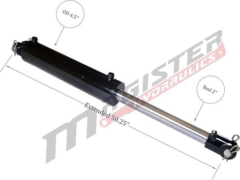 Magister Hydraulic Cylinder 2" Bore x 8" ASAE Stroke, Welded Hydraulic Ram with Clevis Ends, Double Acting Hydraulic Piston 3500 PSI (WCL 2x8 ASAE) in Kuwait