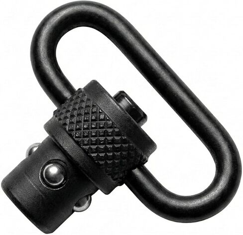 QD Sling Swivels - زر ضغط فولاذي شديد التحمل - حوامل ومحولات حبال سريعة الفصل - تناسب الرافعات مقاس 1 بوصة و1.25 بوصة وخطافات HK وحبل باراكورد - أسود غير لامع in Kuwait