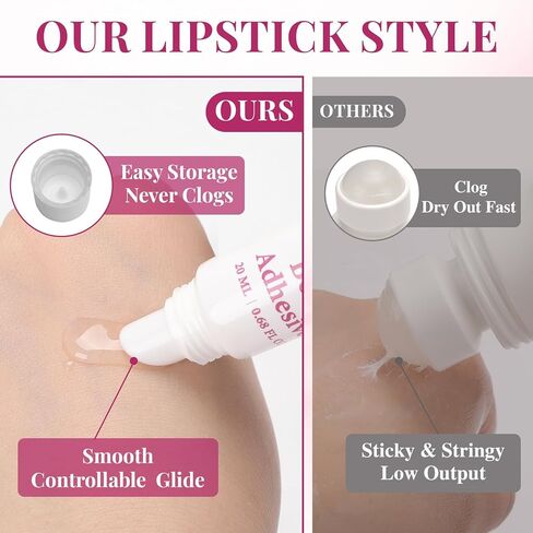 2-Pack 40ml Body Glue for Clothes - Body Adhesive Fashion Glue Alternative for Low-cut Styles, Strapless Dresses and Work Blouses - Sweat and Dance Proof, Fast Drying in Kuwait