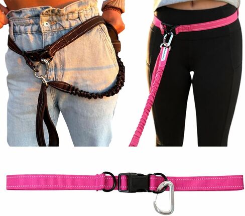 Shed Defender Hands Free Dog Leash Belt - Seen on Shark Tank - Attaches to Any Leash, Jogging & Running, Heavy Duty Buckle, Reflective Stitching, Adjustable one Size fits All, Designed in USA (Black) in Kuwait