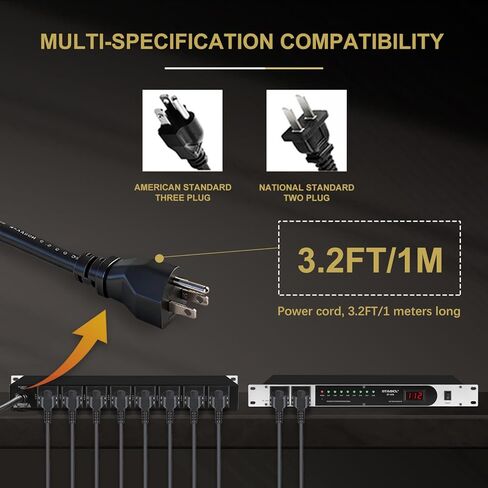 مكيف طاقة احترافي ذو 10 مقابس/جهاز تسلسل التيار. وحدة تحكم بإمدادات الطاقة الصوتية بقدرة 3300 واط، وواقي من زيادة التيار، للمنتجات الصوتية، والمعدات الإلكترونية in Kuwait