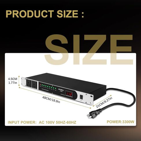 مكيف طاقة احترافي ذو 10 مقابس/جهاز تسلسل التيار. وحدة تحكم بإمدادات الطاقة الصوتية بقدرة 3300 واط، وواقي من زيادة التيار، للمنتجات الصوتية، والمعدات الإلكترونية in Kuwait