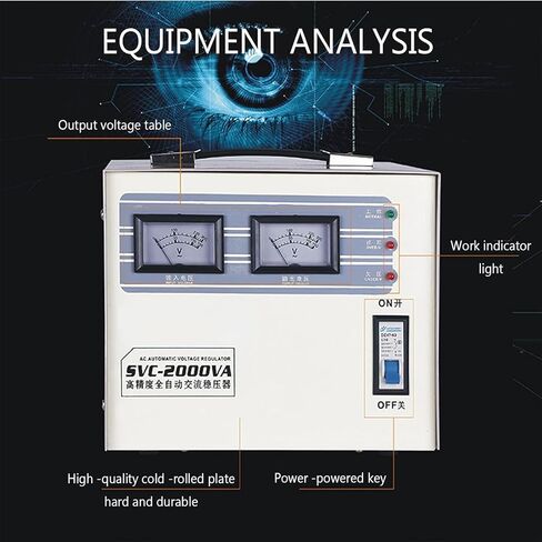Heavy Duty Automatic Voltage Stabilizer 5000W, 220V AC Voltage Regulator, Single Phase Power Conditioner, 150-260V Input, Surge Protection, 3000VA for Home & Industrial Use in Saudi Arabia