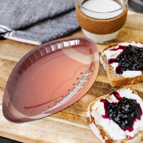 BESTonZON 20pcs Football Oval Paper Plates Disposable Party Tableware for Big Game Birthday Football Party Supplies Tailgating Sports Events in Saudi Arabia