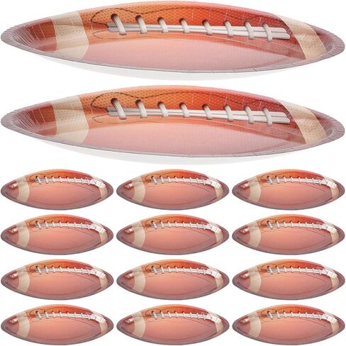 أطباق ورقية للاستعمال مرة واحدة لحفلات كرة القدم 20 قطعة من صواني التقديم البيضاوية للعبة يوم الباب الخلفي وديكورات عيد الميلاد الرياضية in Kuwait